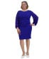 ფოტო #3 პროდუქტის Women's Lace-Sleeve Crepe Sheath Dress