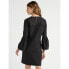 Free Assembly ¾ Bell-Sleeve Mini Shift Dress Women's Small Black 100% Polyester