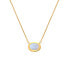 Фото #1 товара Elegant Gold Plated Necklace with Agate and Diamond Gemstones DN202