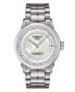 ფოტო #1 პროდუქტის Women's Swiss Automatic T-Classic Luxury Diamond (x ct. t.w.) Stainless Steel Bracelet Watch 33mm