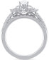 ფოტო #4 პროდუქტის Diamond Oval-Cut Halo Bridal Set (1-1/4 ct. t.w.) in 14k White Gold