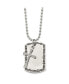 ფოტო #1 პროდუქტის Antiqued Brushed 2 Piece Textured Cross Dog Tag Ball Chain