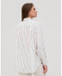 ფოტო #2 პროდუქტის Button Down Striped Silk Blouse for Women