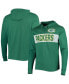 Фото #1 товара Men's Green Distressed Green Bay Packers Field Franklin Hooded Long Sleeve T-shirt