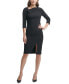 Фото #1 товара Women's Foldover-Neck Front-Slit Sheath Dress
