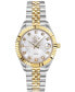 ფოტო #1 პროდუქტის GV2 Women's Naples Two-Tone Stainless Steel and Ion Plating Swiss Quartz Bracelet Watch 34 mm