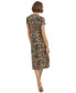 Women's Printed V-Neck Midi Dress