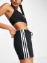 adidas Training Essential 3 Stripe slim shorts in black