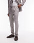 Topman slim linen blend suit trouser in grey