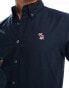 Abercrombie & Fitch icon logo short sleeve oxford shirt in navy