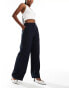 ASOS DESIGN relaxed tailored trouser in navy stripe