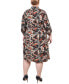 ფოტო #2 პროდუქტის Plus Size 3/4 Roll Tab Sleeve Shirtdress