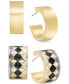 ფოტო #1 პროდუქტის Gold-Tone 2-Pc. Set Small Color Block Hoop Earrings, Created for Macy's