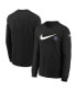 ფოტო #1 პროდუქტის Big Boys and Girls Black Minnesota Timberwolves Swoosh Long Sleeve T-Shirt