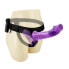 Фото #4 товара Harness Double Dildo with Vibration Purple