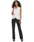 Petite Scuba Crepe Collared Twist-Front Top