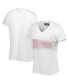 ფოტო #1 პროდუქტის Women's White, Arctic Camo Ohio State Buckeyes Plus Size Pieced Body V-Neck T-shirt
