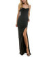 Фото #1 товара Juniors' Glittered Drape-Neck Gown