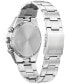 ფოტო #3 პროდუქტის Eco-Drive Men's Chronograph Weekender Silver-Tone Titanium Bracelet Watch 43mm, Created for Macy's