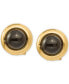 ფოტო #3 პროდუქტის Onyx Button Clip-On Earrings in 14k Gold