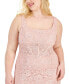 ფოტო #4 პროდუქტის Trendy Plus Size Glitter Lace Gown