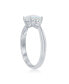 ფოტო #2 პროდუქტის Sterling Silver Square Opal and Round CZ Ring