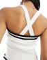 Miss Selfridge varsity knitted vest top