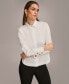 ფოტო #2 პროდუქტის Donna Karan Women's Button Front Collared Shirt