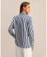 ფოტო #3 პროდუქტის Women's The Amalfi Stripe Silk Shirt for Women