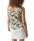 ფოტო #2 პროდუქტის Women's Printed V-Neck Sleeveless Tie-Hem Tank Top