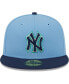 ფოტო #3 პროდუქტის Men's Light Blue, Navy New York Yankees Green Undervisor 59FIFTY Fitted Hat