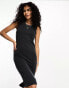 Only sleeveless a line midi dress in black