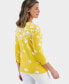 Women's Printed Pima Cotton Boat-neck 3/4-Sleeve Top, Created for Macy's