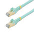 Фото #3 товара StarTech.com 0.50m CAT6a Ethernet Cable - 10 Gigabit Shielded Snagless RJ45 100W PoE Patch Cord - 10GbE STP Network Cable w/Strain Relief - Aqua Fluke Tested/Wiring is UL Certified/TIA - 0.5 m - Cat6a - U/FTP (STP) - RJ-45 - RJ-45