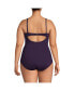 Фото #2 товара Plus Size Chlorine Resistant Smoothing Control Mesh High Neck One Piece Swimsuit