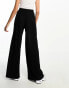 ASOS DESIGN Tall tie belt wide leg trouser culottes in black