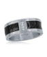 ფოტო #1 პროდუქტის Stainless Steel Black Carbon Fiber CZ Ring