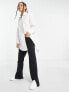 Vero Moda Petite Aware open tie back longline shirt in white