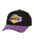 ფოტო #1 პროდუქტის Men's Black Distressed Los Angeles Lakers Corduroy Pro Crown Adjustable Hat