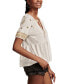 ფოტო #3 პროდუქტის Women's Cotton Embroidered Babydoll Top