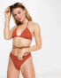 Фото #4 товара & Other Stories triangle bikini top in rust