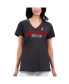 Фото #1 товара Women's Black Distressed NASCAR Key Move V-Neck T-shirt