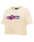 ფოტო #4 პროდუქტის Women's Cream Golden State Warriors Retro Striper SJ Cropped Boxy T-Shirt