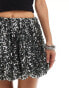 Фото #5 товара ASOS DESIGN sequin bubble mini skirt in grey