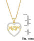 ფოტო #2 პროდუქტის Women's Diamond Accent 'Mom' Paw Heart Pendant Necklace
