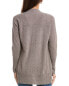 Forte Cashmere Rib Detail Cashmere Cardigan Women's Grey S