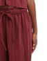 Esmee Exclusive beach textured wide leg trouser co-ord in cherry red