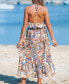 Фото #3 товара Women's Paisley Halterneck Ruffle Hem Maxi Beach Dress