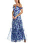 Фото #1 товара Theia Dionne Organza Gown Women's Blue 0