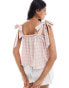 Фото #4 товара Miss Selfridge tie shoulder gingham top